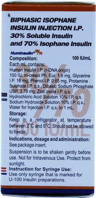 Huminsulin 30/70 100iu Vial Of 10ml Injection