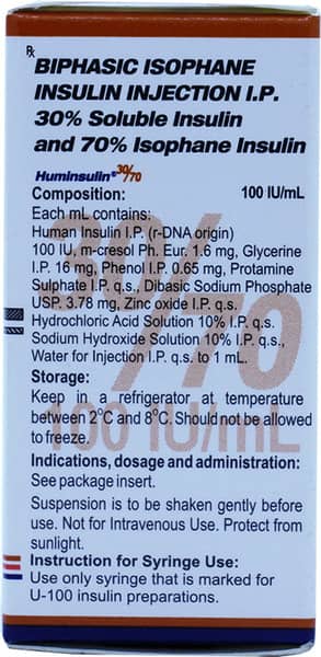 Huminsulin 30/70 100iu Vial Of 10ml Injection