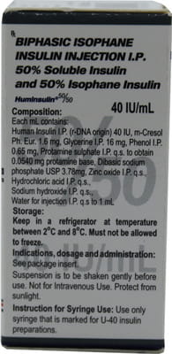 Huminsulin 50/50 40iu Vial Of 10ml Injection