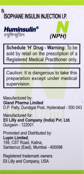 Huminsulin Nph 100iu Vial Of 10ml Injection