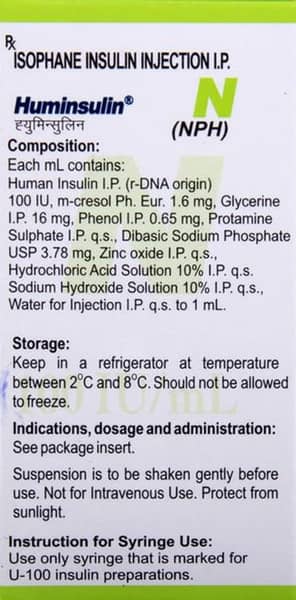 Huminsulin Nph 100iu Vial Of 10ml Injection