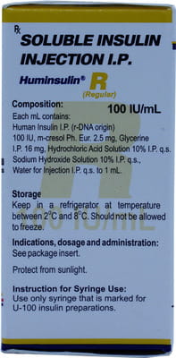 Huminsulin R 100iu Vial Of 10ml Solution For Injection