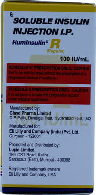 Huminsulin R 100iu Vial Of 10ml Solution For Injection