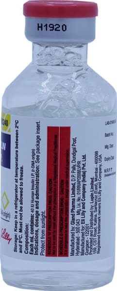 Huminsulin R 40iu Vial Of 10ml Solution For Injection