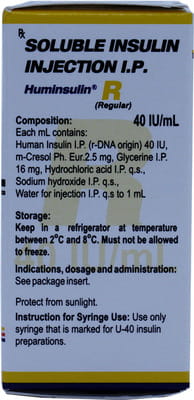 Huminsulin R 40iu Vial Of 10ml Solution For Injection