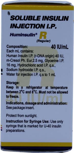 Huminsulin R 40iu Vial Of 10ml Solution For Injection