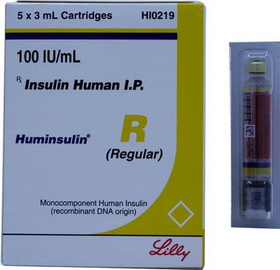 Huminsulin R 100iu Cartridges Of 3ml Solution For Injection