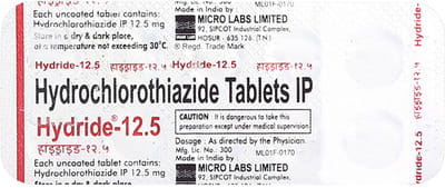 Hydride 12.5mg Strip Of 10 Tablets