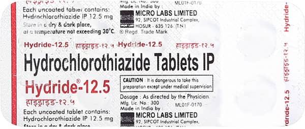 Hydride 12.5mg Strip Of 10 Tablets