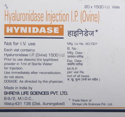 Hynidase 1500iu Dry Vial Of 1 Powder For Injection