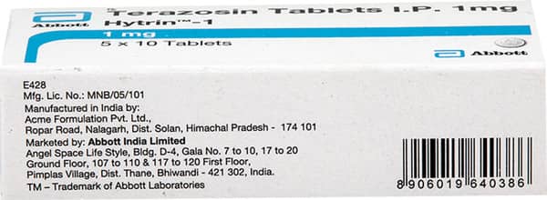Hytrin 1mg Strip Of 10 Tablets