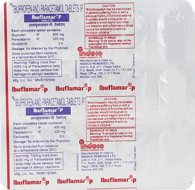 Ibuflamar P 400mg Strip Of 15 Tablets