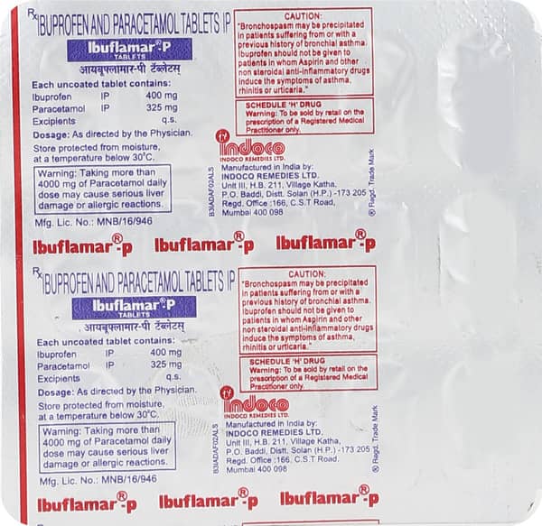 Ibuflamar P 400mg Strip Of 15 Tablets