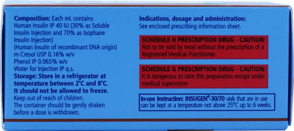Insugen 30/70 40iu Vial Of 10ml Injection