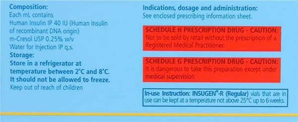 Insugen R 40Iu Vial Of 10Ml Injection