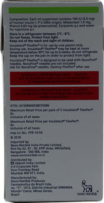 Insulatard Flexpen 100iu Pre Filled Pen Of 3ml Suspension For Injection