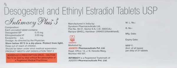 Intimacy Plus 3 Strip Of 21 Tablets