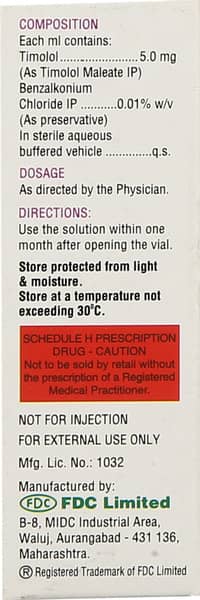 Iotim 0.5% Bottle Of 5ml Eye Drops