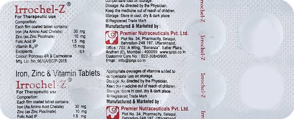 Irrochel Z Strip Of 10 Tablets