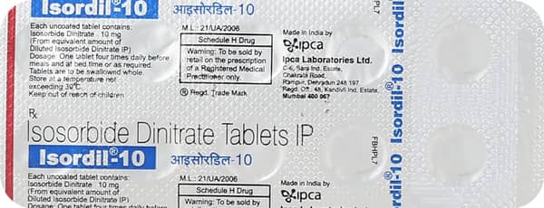 Isordil 10mg Strip Of 10 Tablets