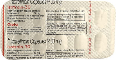 Isotroin 30mg Strip Of 10 Capsules