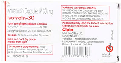 Isotroin 30mg Strip Of 10 Capsules