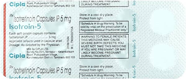 Isotroin 5mg Strip Of 10 Softgel Capsules