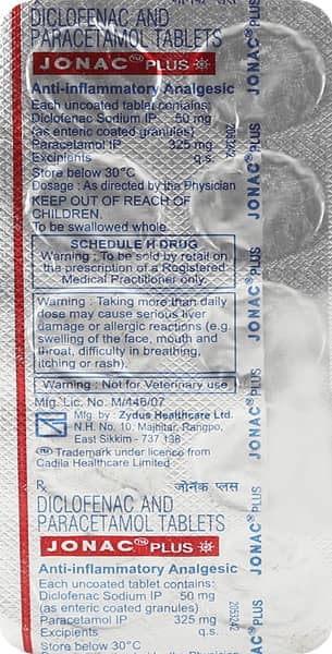 Jonac Plus 50/325 Mg Strip Of 10 Tablets