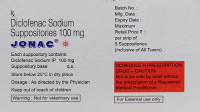 Jonac Adult 100mg Suppos