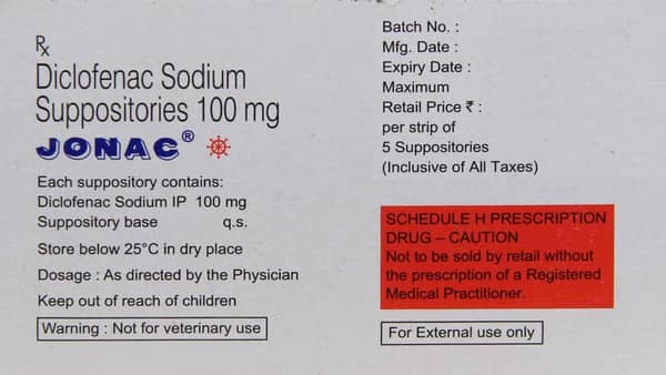 Jonac Adult 100mg Suppos