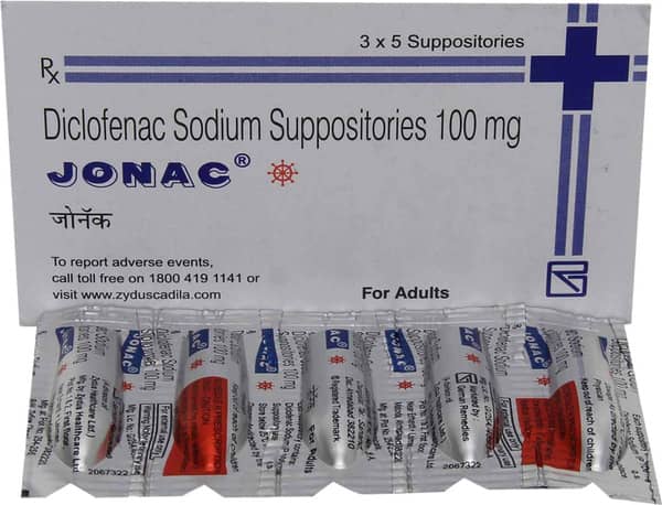 Jonac Adult 100mg Suppos