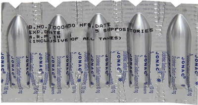 Jonac Adult 100mg Suppos