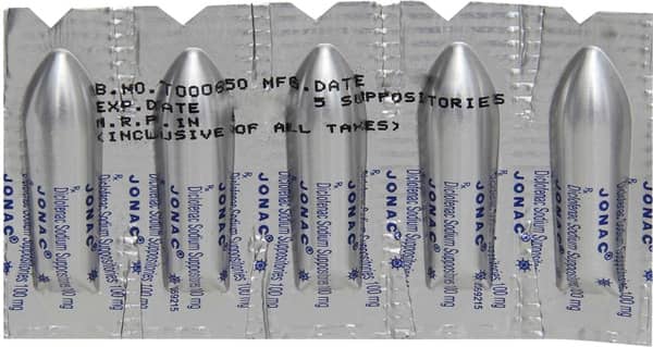 Jonac Adult 100mg Suppos