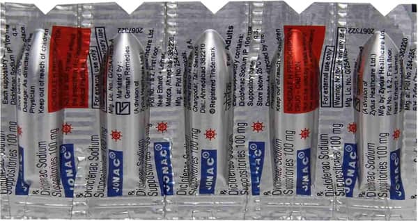 Jonac Adult 100mg Suppos