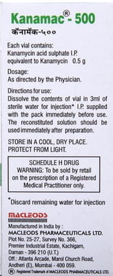 Kanamac 500mg Dry Vial Of 1 Powder For Injection