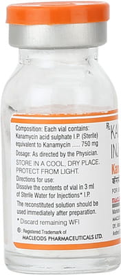Kanamac 750mg Dry Vial Of 5ml Powder For Injection