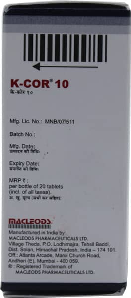 Kcor 10mg Bottle Of 20 Tablets