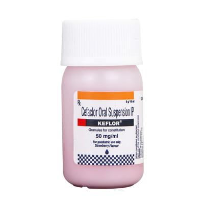 Keflor 50mg Strawberry Flavour Bottle Of 10ml Suspension