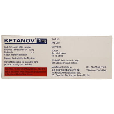 Ketanov 10mg Strip Of 10 Tablets