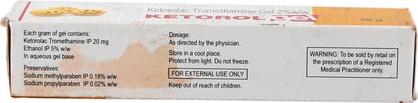 Ketorol Tube Of 30gm Gel