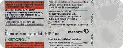Ketorol 10mg Strip Of 10 Tablets