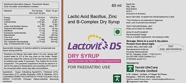 Lactovit Bottle Of 60Ml Dry Syrup