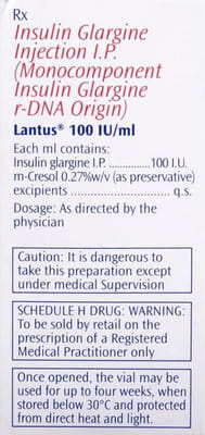 Lantus 100iu Vial Of 10ml Solution For Injection