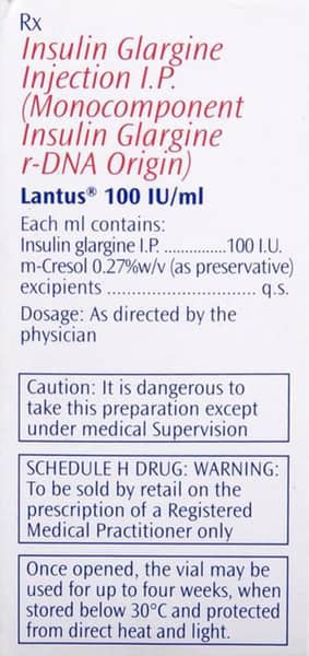 Lantus 100iu Vial Of 10ml Solution For Injection
