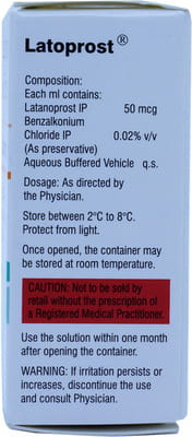 Latoprost Bottle Of 2.5ml Eye Drops