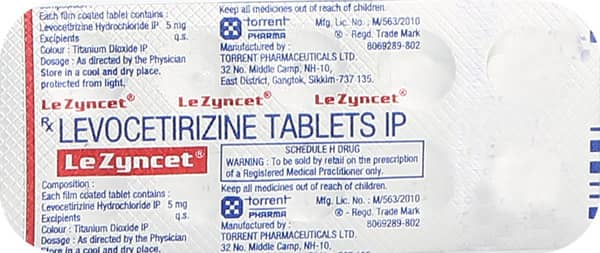 Lezyncet 5mg Strip Of 10 Tablets