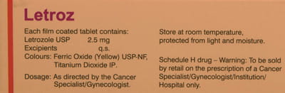 Letroz 2.5mg Strip Of 5 Tablets
