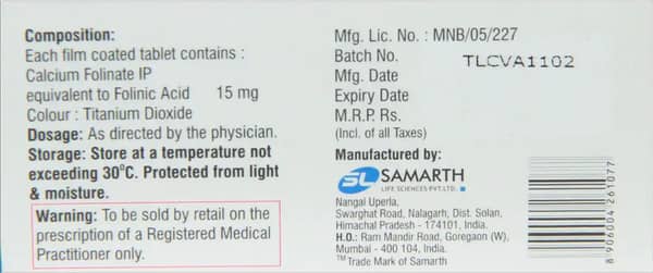 Leucorin 15mg Strip Of 10 Tablets