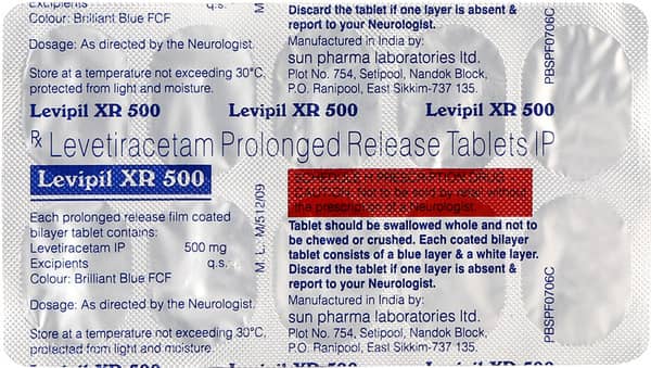 Levipil Xr 500mg Strip Of 10 Tablets