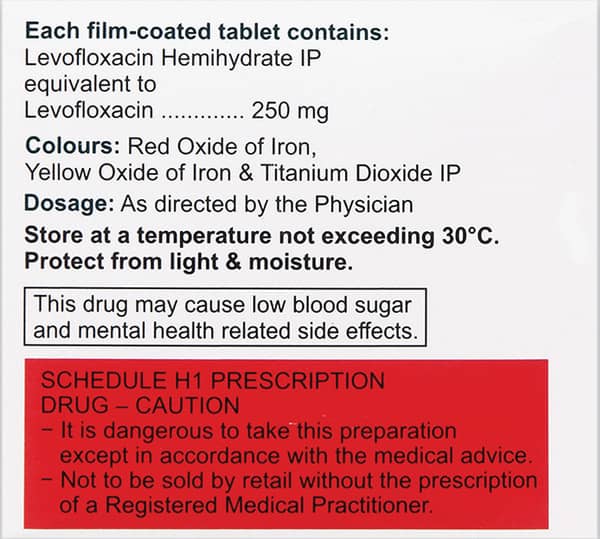 Levoquin 250mg Strip Of 5 Tablets